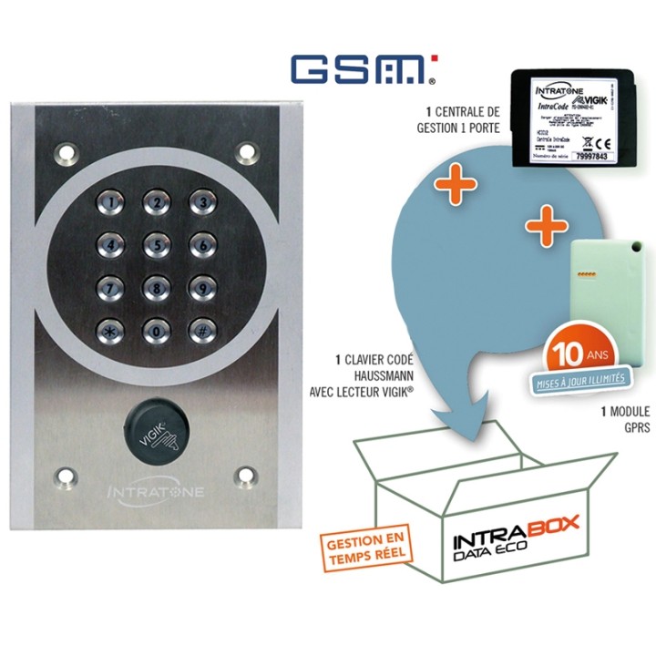 Clavier avec Vigik GSM inox encastré Data illimitées 10 ans