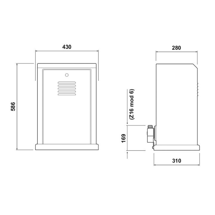 Moteur coulissant 400v 3000kg 884 avec électronique