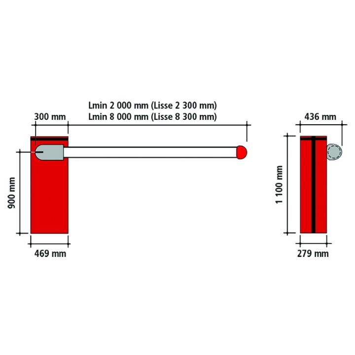 Barrière complète hybrid avec lisse de 5m