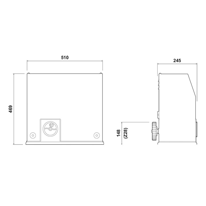 Moteur coulissant rapide 1800kg 230V C851
