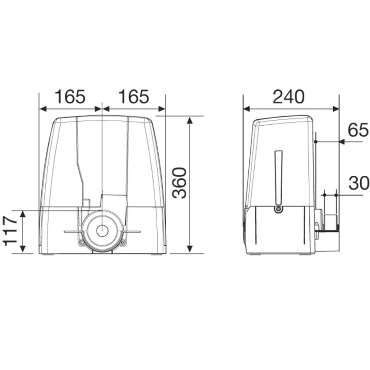 Moteur coulissant 1500kg 24v