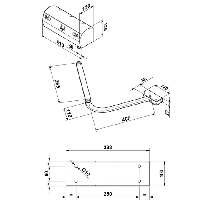 Kit bras articulé 24v 390 MAGNUM