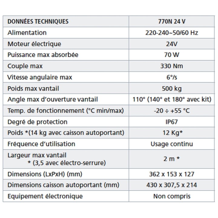 Kit enterré 24v 770N POWER