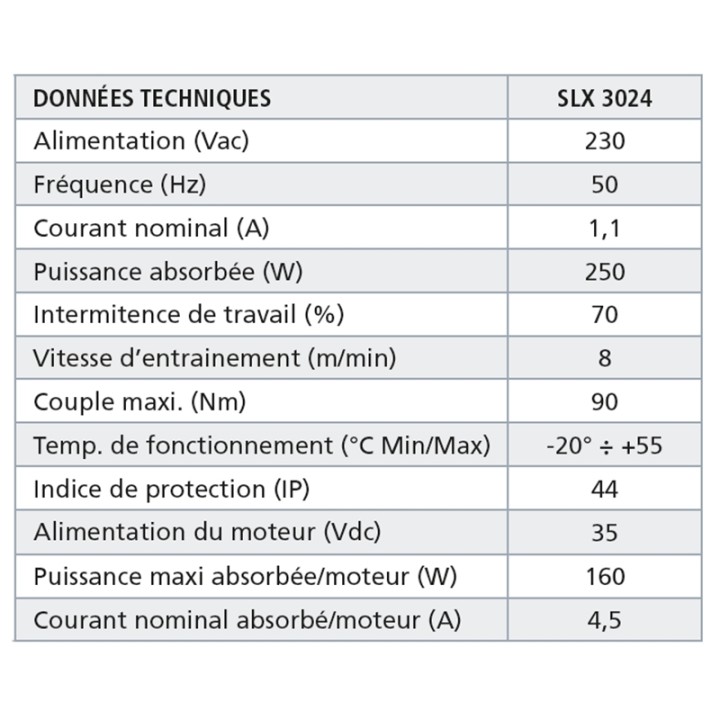 Moteur coulissant 3000kg 24v