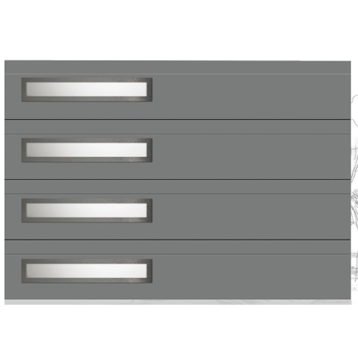 Porte sectionnelle sur-mesure ressorts au linteau motorisée