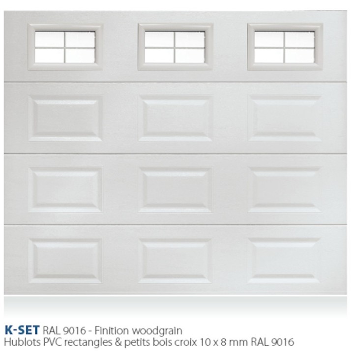 Porte sectionnelle sur-mesure ressorts au linteau motorisée