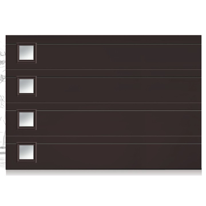 Porte sectionnelle standard ressorts au linteau motorisée