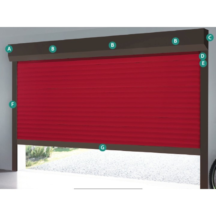 Porte enroulable lame alu isolée 77x19