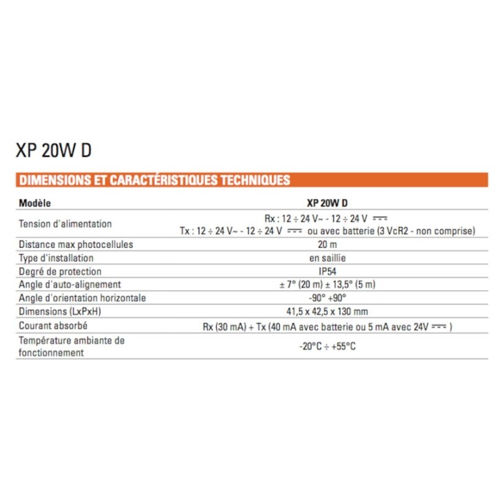 Cellules orientable à 180° avec piles