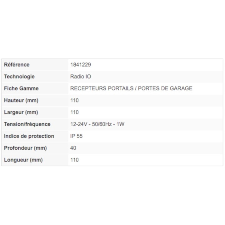 Récépteur à cabler IO