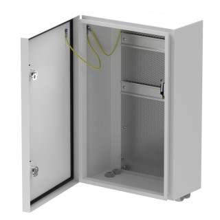 Coffret vide IP66 grand modèle avec rail DIN + grille perforée