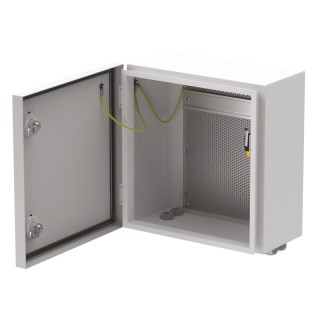 Coffret vide IP petit modèle avec rail DIN + grille perforée