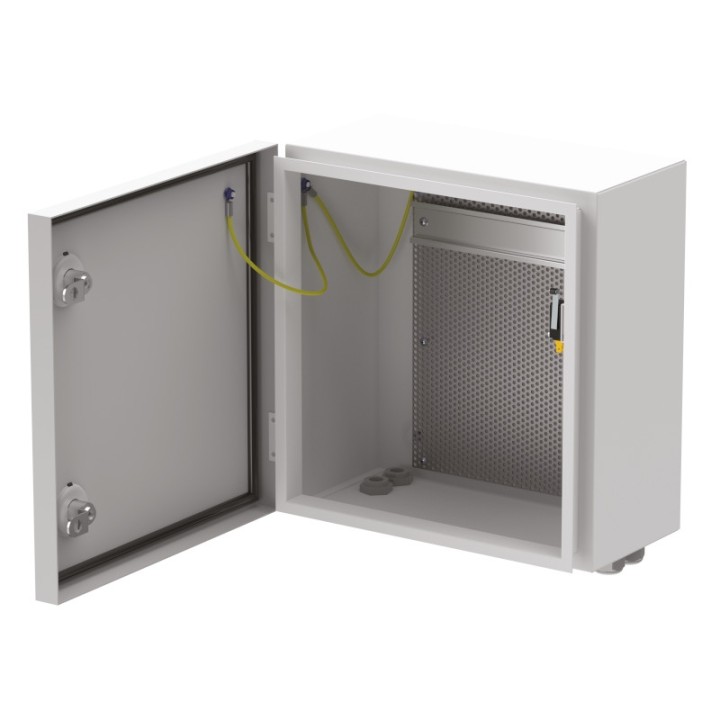 Coffret vide IP petit modèle avec rail DIN + grille perforée