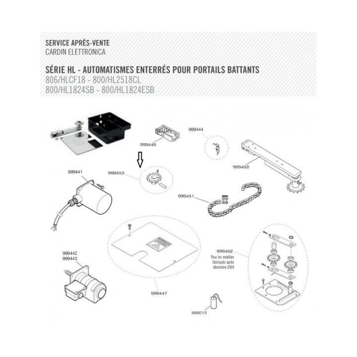 Pignon pour moteur HL2518/1824