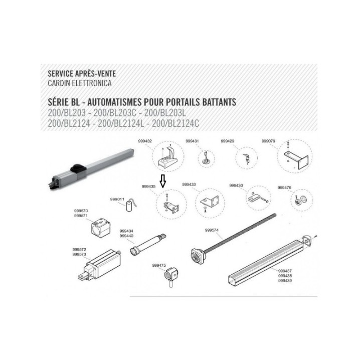 Patte fixation portail pour BL203/203L/2124/2124L