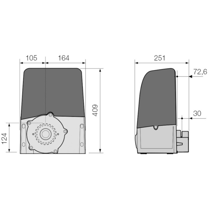 Moteur coulissant 24V 2000 Kg RAPIDE