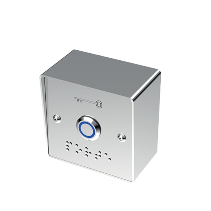 BP bleu 6FS avec plaque braille et boitier saillie large