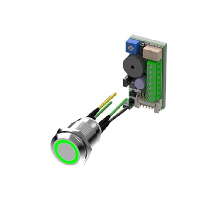 BP sans plaque led bicolore V/B avec electronique buzzer tempo