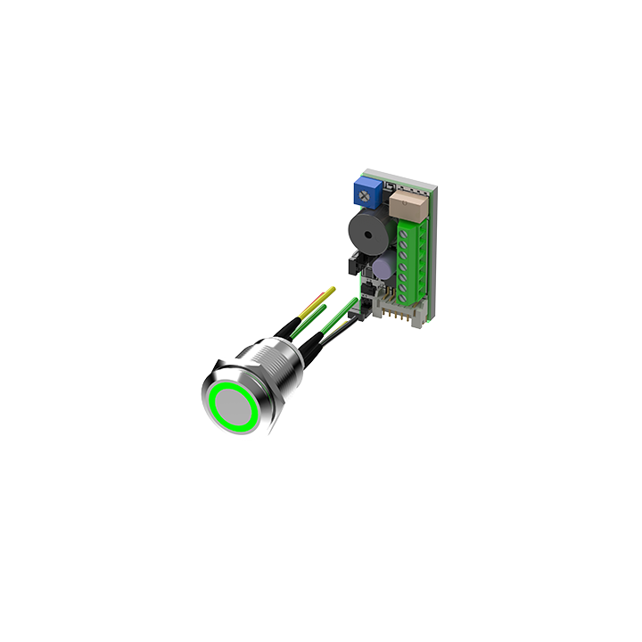 BP sans plaque led bicolore V/B avec electronique buzzer tempo