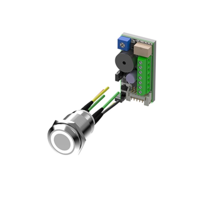 BP sans plaque led bicolore V/B avec electronique buzzer tempo