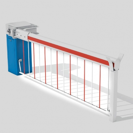 Grille basse articulée alu 4 m - Barreaux Rouges & Blancs - ø 10 mm