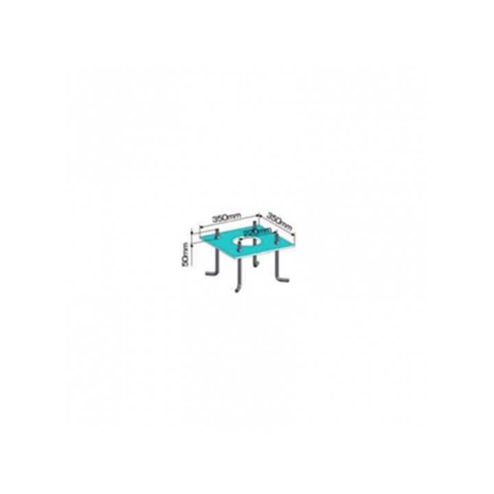 Gabarit de scellement en PVC avec 4 tiges d'ancrages galvanisées