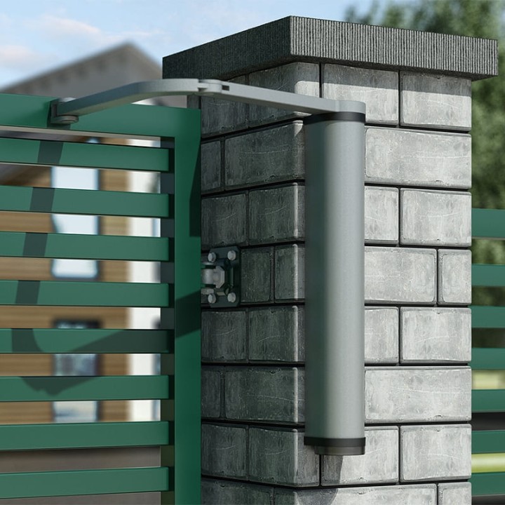 Motorisation portillon réversible à bras articulé coloris argent