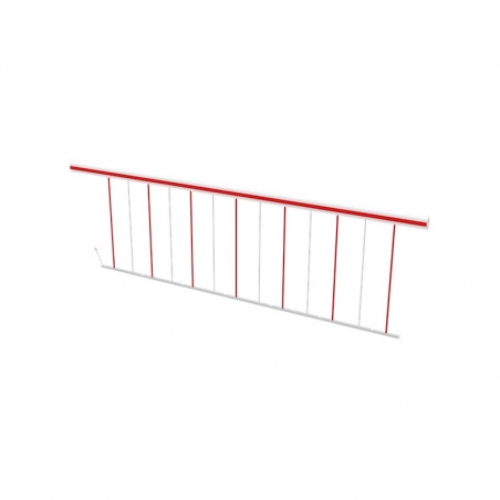 Grille basse articulée alu 4 m - Barreaux Rouges & Blancs - ø 10 mm