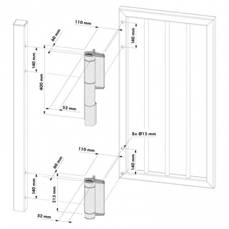 Charnière ferme-porte hydraulique