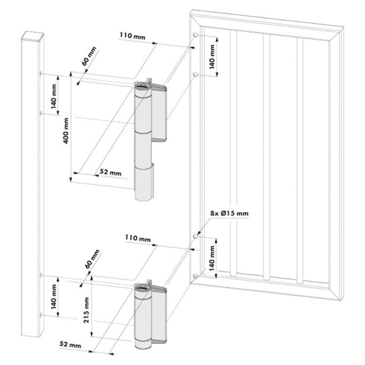 Charnière ferme-porte hydraulique