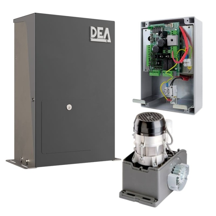 Kit coulissant 1400 Kg 24 V DEA avec caisson Ironbox XS