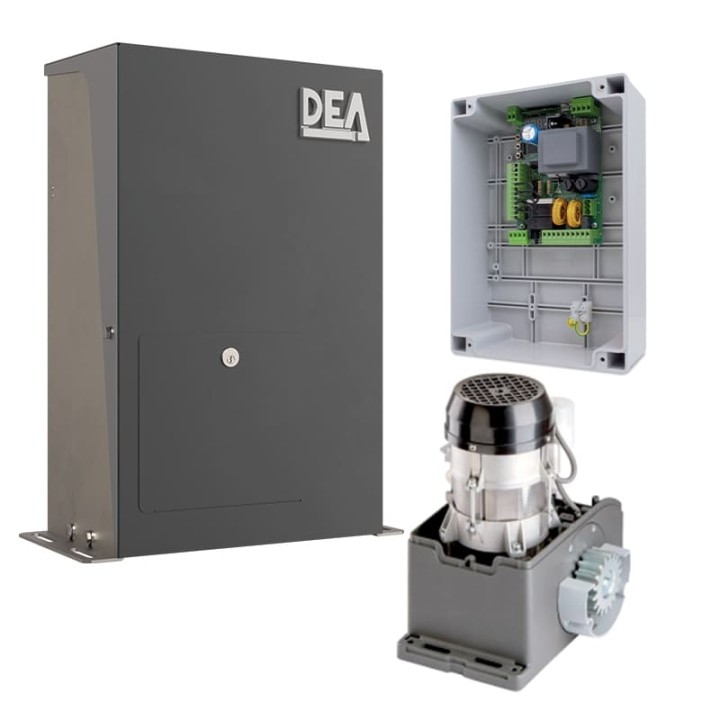 Kit coulissant réversible 1400 Kg 230 V DEA avec caisson Ironbox XS