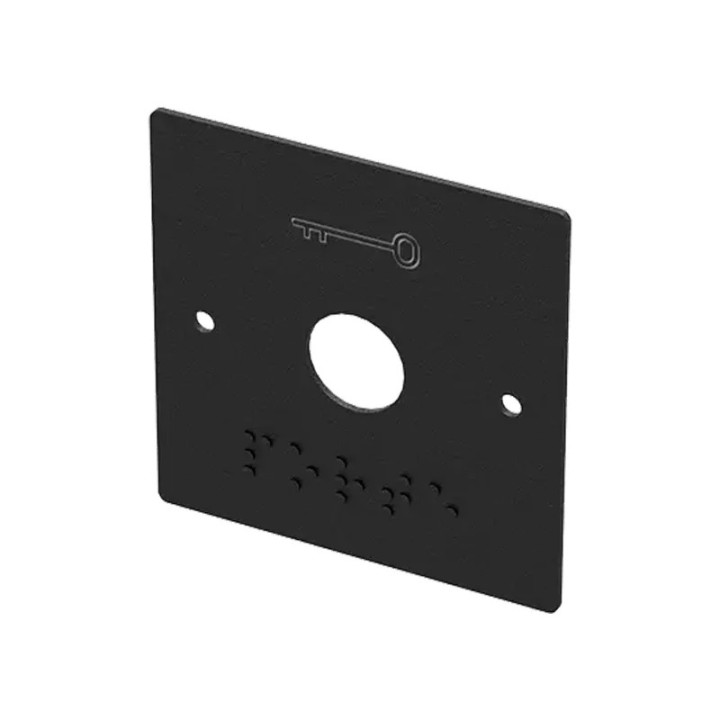 Plaque inox large noire avec braille | Diferbat