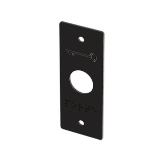 Plaque inox étroite noire avec braille | Diferbat
