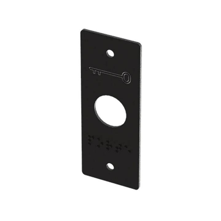 Plaque inox étroite noire avec braille | Diferbat